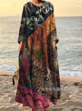 Printed Casual Loose Dress Women FF303188