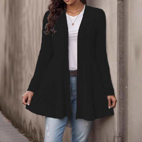 Women's pit strip polished cardigan casual top m302601