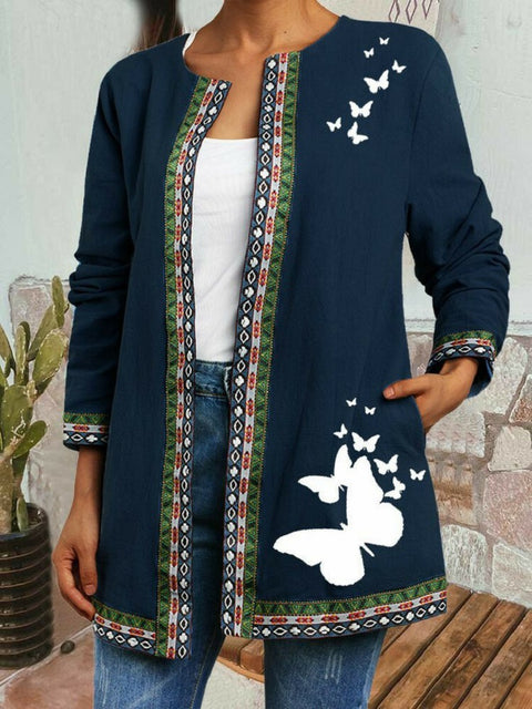 Autumn and winter retro ethnic style print jacket cardigan m303251 01