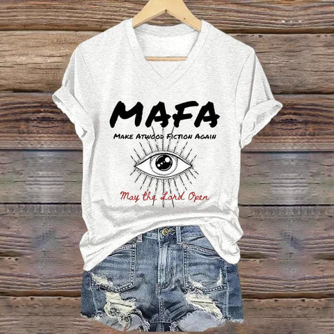 3D digital printing letter series women's V-neck short-sleeved T-shirt m301557