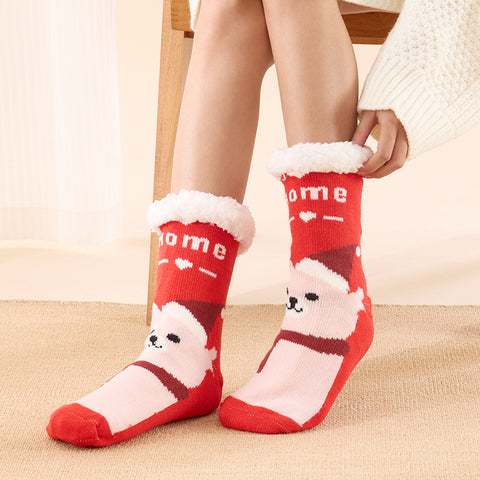 Christmas stockings children floor socks adult winter fleece snow socks FF3332043