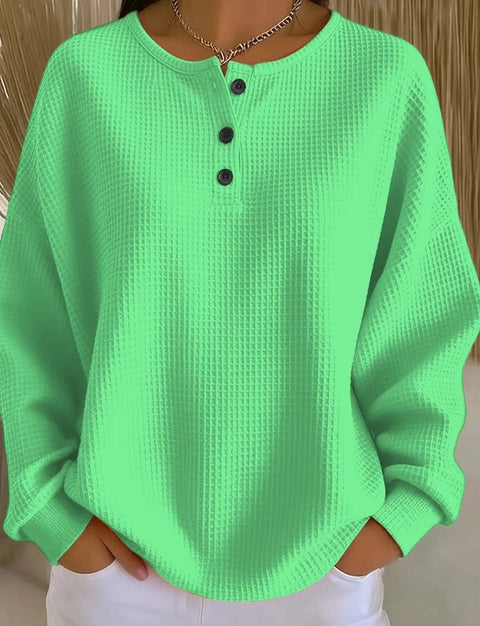 3D-Digitaldruck lockeres lässiges Waffel-Stehkragen-Langarmshirt m303065