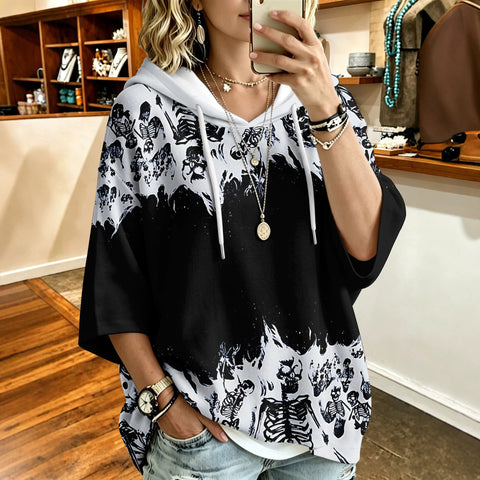 3D Digital Printed Top Women's Pullover Hooded Sweater FF303414