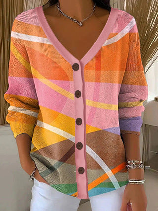 3D Digital Printed Women's Shoulder Cardigan Sweater FF303400 04