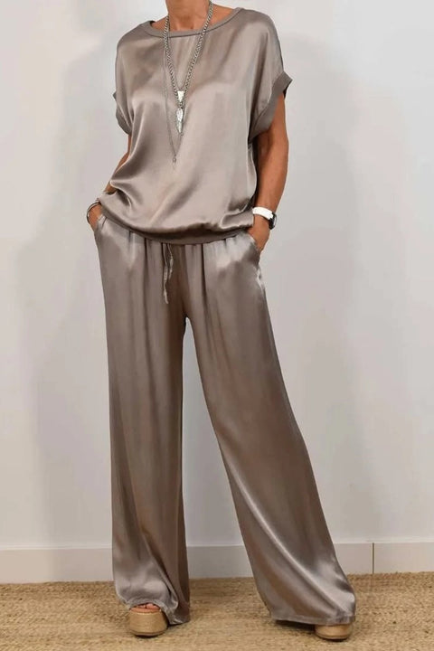 Trendy loose shirt wide-leg trousers casual suit m302295
