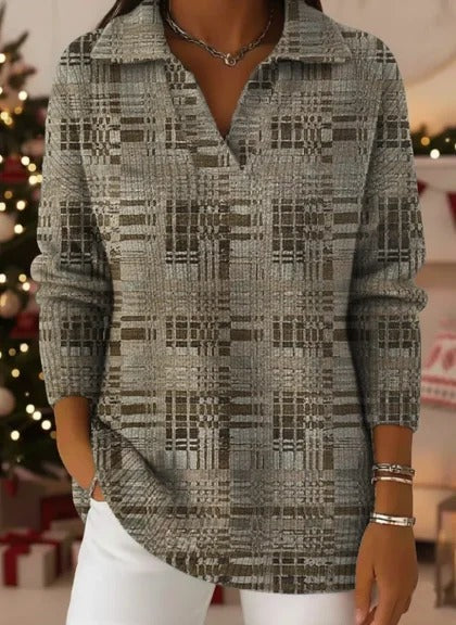 Polo neck sweater loose and thin long sleeve pullover FF303431 01