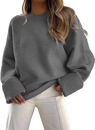Women's sweater women's autumn and winter round neck pullover loose plush thick m301609