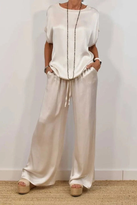 Trendy loose shirt wide-leg trousers casual suit m302295