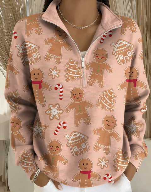 3D printed women's autumn and winter fashion casual stand-up collar sweater m302118