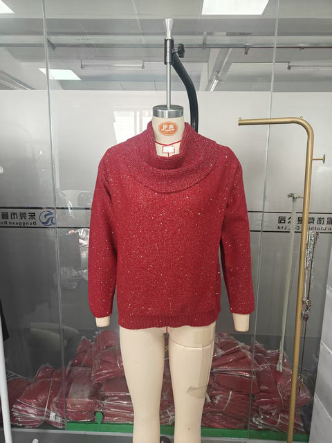 Autumn and winter new solid color long-sleeved top sweater m302155
