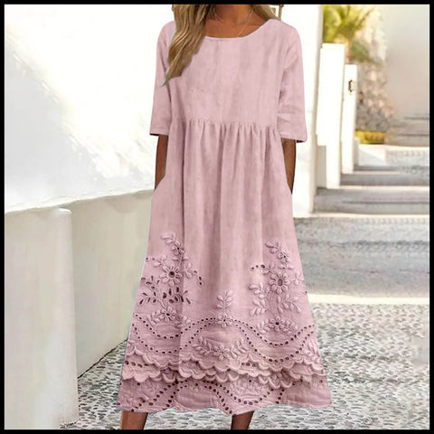 Summer new mid-waist women's casual round neck printed pendulum skirt m301259