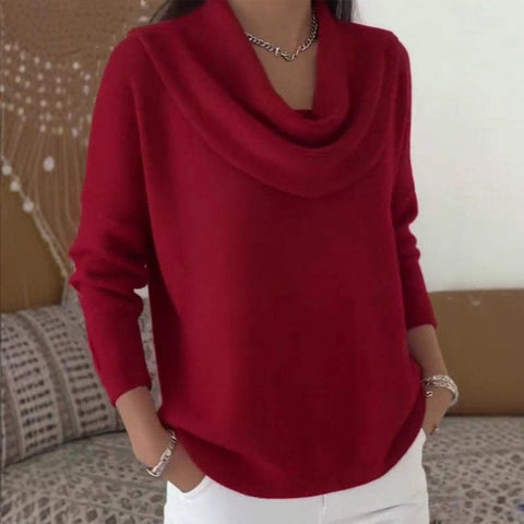 Autumn and winter new solid color long-sleeved top sweater m302155