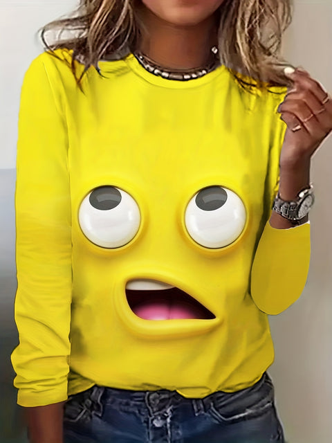 Creative flower 3D digital printing casual trend crew neck T-shirt m302222