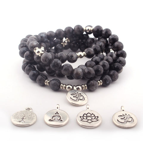 8Mm new Amazon bracelet 108 Buddha beads lotus multi-circle bracelet tree of life pendant item sweater chain m3331309