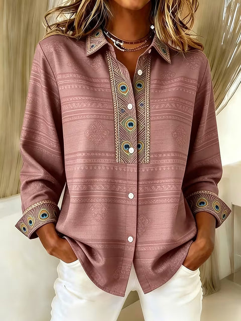 Damen Langarmshirt mit einzigartigem Ethno-Druck m303211