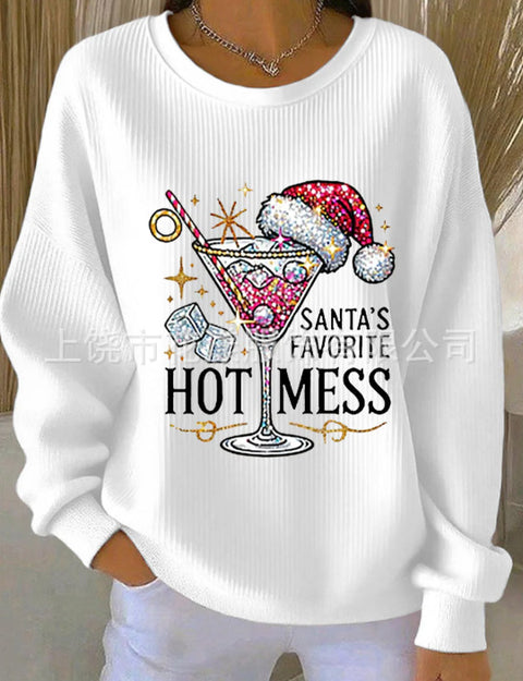 Knitted top snowflake christmas tree mix and match casual commuter sweater m302212