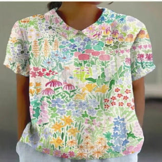 Summer wind short-sleeved printed pullover m301619