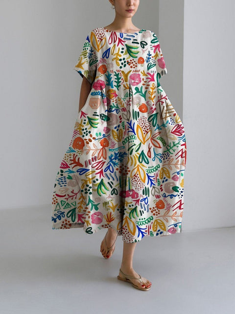 3D imitation cotton pull frame craft women's pendulum dress m301038