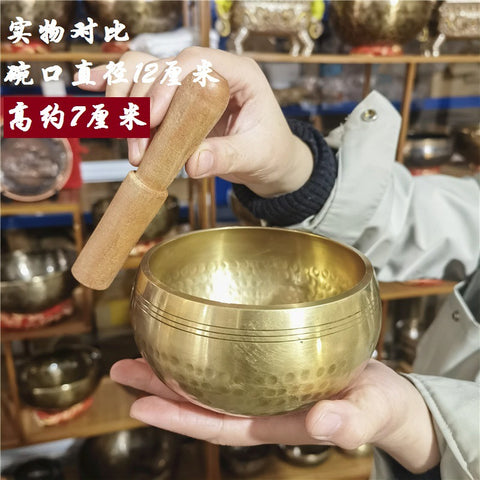 Nepal Handmade Copper Singing Bowl Buddha Sound Bowl Yoga Bowl Meditation Bowl Turning Sutra Bowl SPA Sound Therapy m3331267