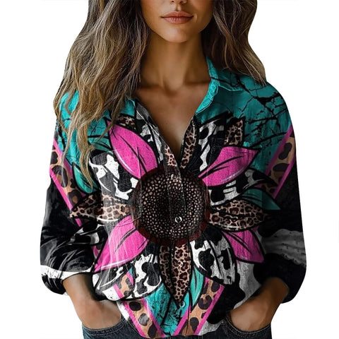 V-neck printed shirt m302770