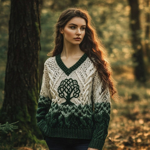 Autumn and winter loose V-neck top casual shoulder women's clothing thick needle sweater imitation wool m302039