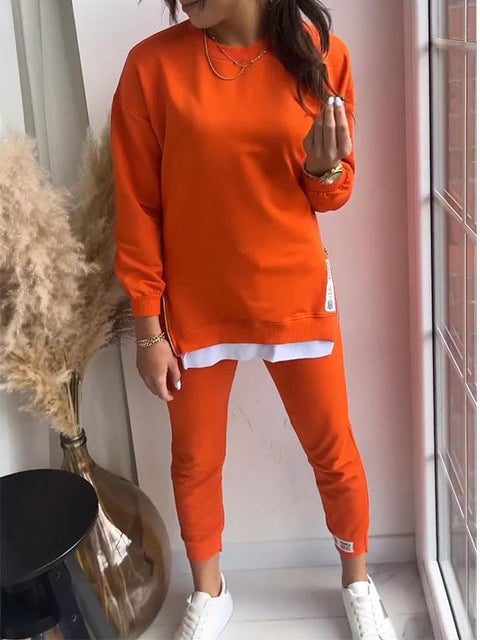 Splicing fake two-piece sweater sweatpants set m302319