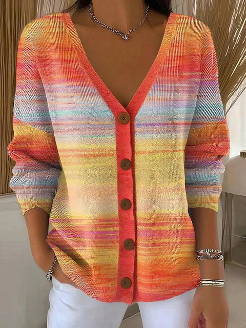 3D Digital Printed Women's Shoulder Cardigan Sweater FF303400 03