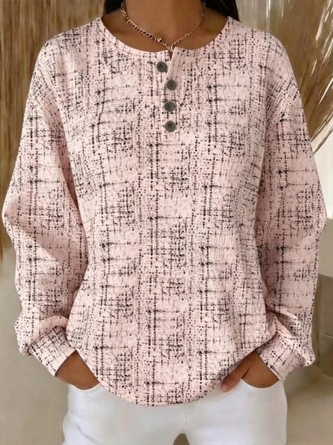 Crew neck 4 buckle spring and autumn fashion pattern 3D printing casual loose women's sweater FF303411 02