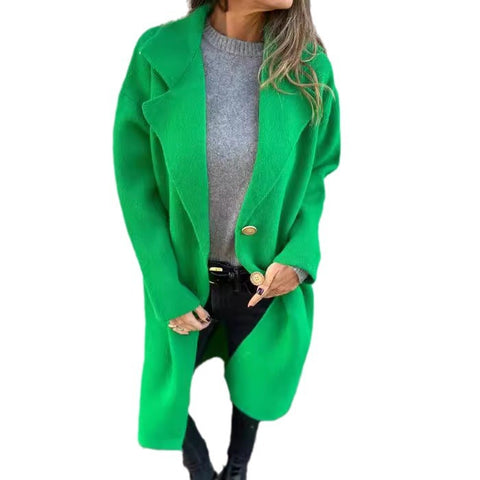 Women's autumn and winter lapel collar long-sleeved casual woolen jacket m302006