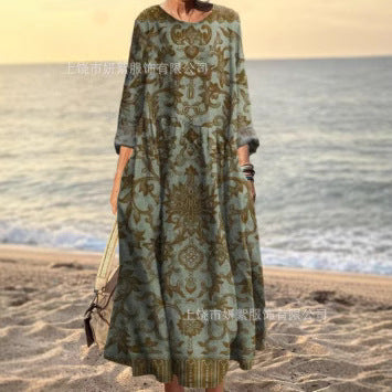 Printed Casual Loose Dress Women FF303188
