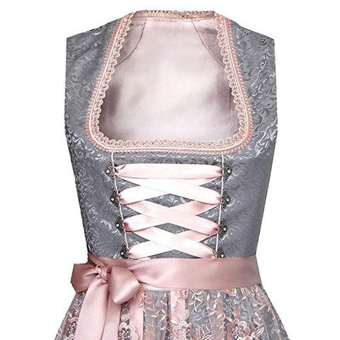 Oktoberfest women's skirt square neck waist strap lace apron m300483