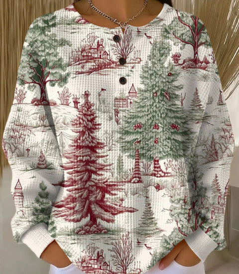 New retro 3D digital printing three-button stand-up collar Polo sweater m302116