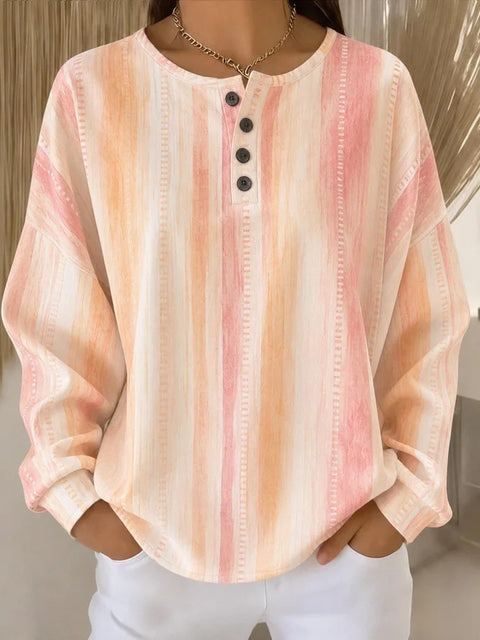 Crew neck 4 buckle spring and autumn fashion pattern 3D printing casual loose women's sweater FF303411 02