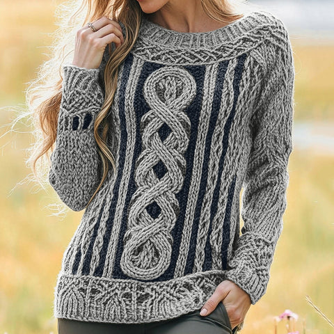 Autumn and winter 3D digital printing crew neck sweater knitted sweater m302083