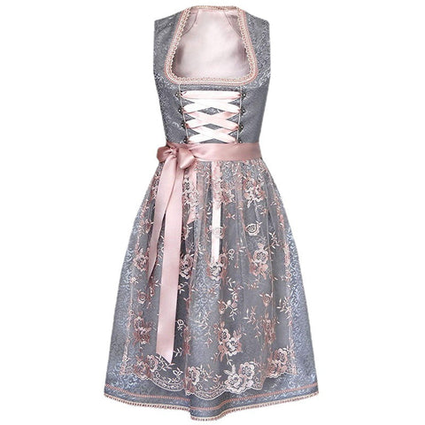 Oktoberfest women's skirt square neck waist strap lace apron m300483