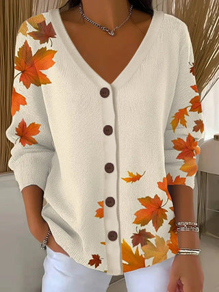 3D Digital Printed Women's Shoulder Cardigan Sweater FF303400 02