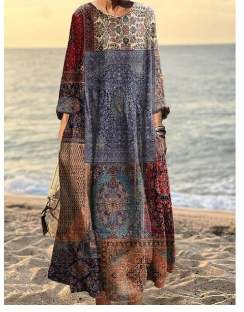 Robe ample décontractée imprimée en 3D pour femme m301278 