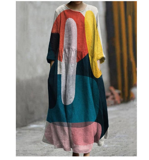 Robe ample décontractée imprimée en 3D pour femme m301278 