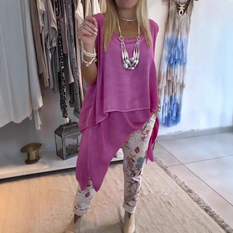 Casual fashion vest long hem 2-piece women's clothing m301505