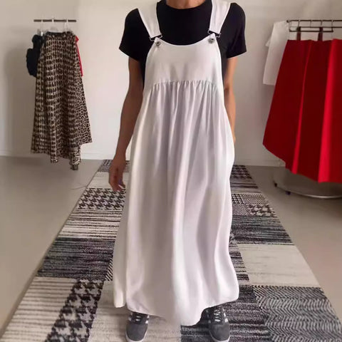 Women's suspender cotton and linen dress long dress women's m302054