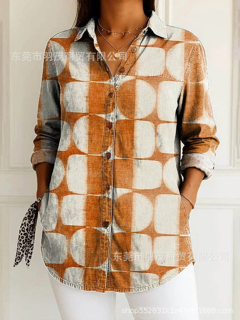 Long Sleeve Button Shirt Line Button Shirt m303196