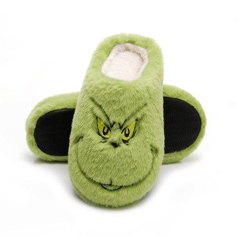 Cute Home Christmas Grinch Warm Winter Cotton Slippers Thick Non-slip FF3332047