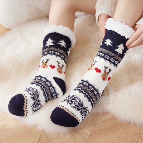 Christmas stockings children floor socks adult winter fleece snow socks FF3332043