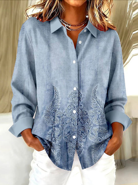 Women's autumn shirt new European and American trend plaid printing 3D shirt m302175