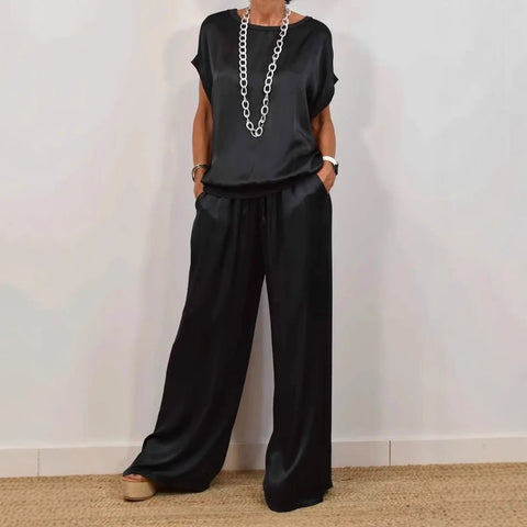 Trendy loose shirt wide-leg trousers casual suit m302295