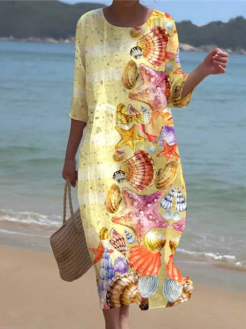 Floral pattern 3D personalized seven-point long-sleeved girls summer loose m301075