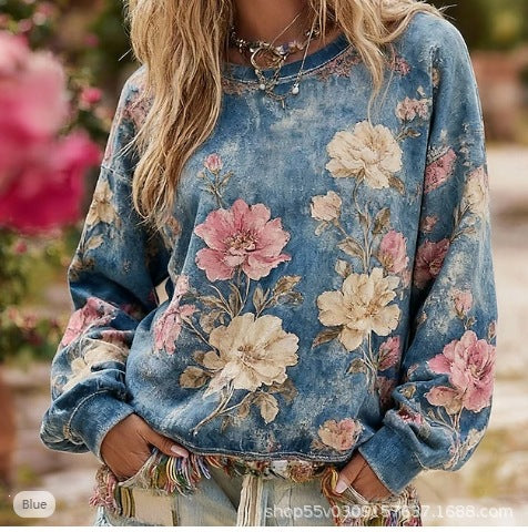 Autumn and winter crew neck 3D printed long-sleeved comfortable casual sweater FF303398 02