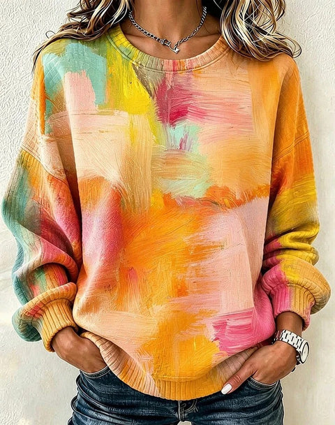 Loose long-sleeved pullover crew neck sweater m303082