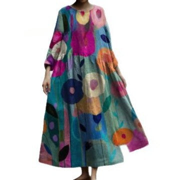 Robe ample décontractée imprimée en 3D pour femme m301278 