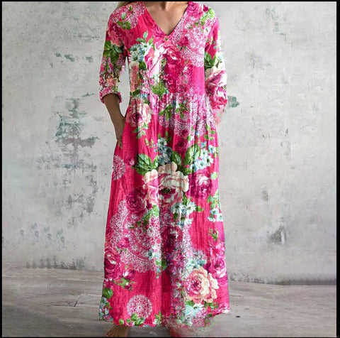 3D-Druck Sommer urban lässig lockeres Kleid Damen m301037